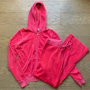 Juicy Couture y2k Pink Coral Velour Tracksuit